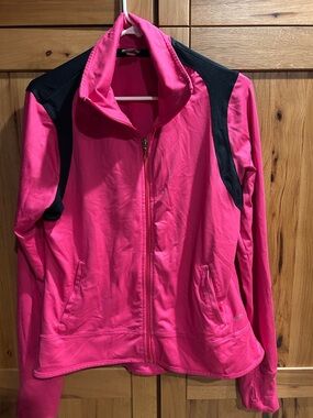 Champion Pink and Black Women's Zip-Front Bomber Jacket